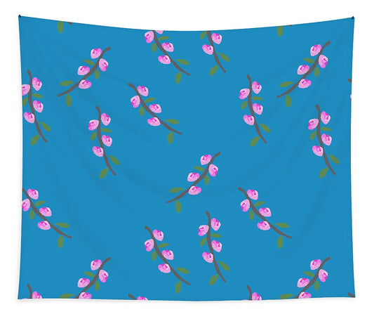 Pink Flower Branches Pattern - Tapestry