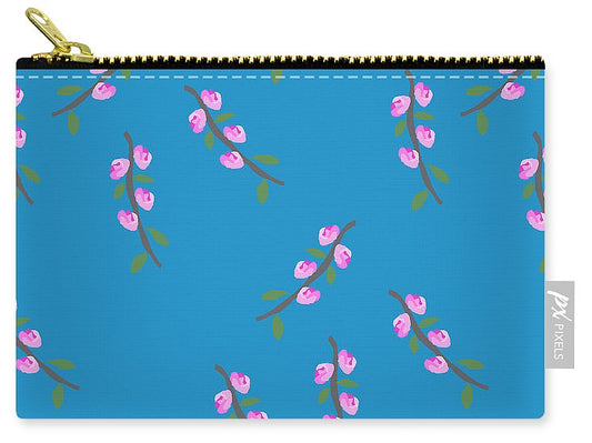 Pink Flower Branches Pattern - Carry-All Pouch