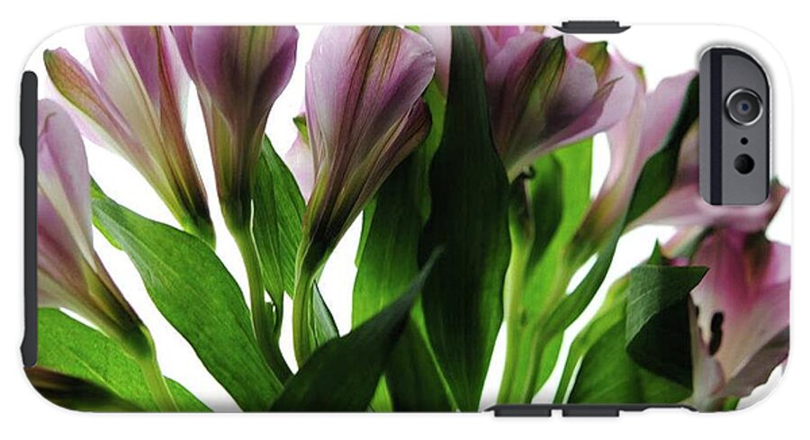 Pink Flowers Green Stems - Phone Case