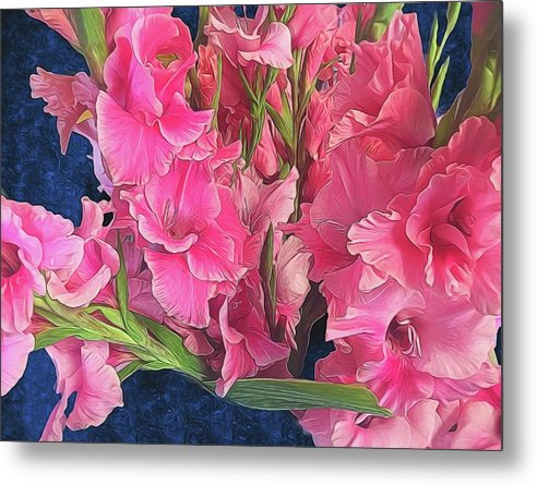 Pink Gladiolas - Metal Print