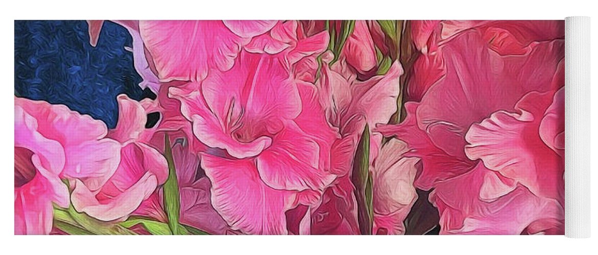 Pink Gladiolas - Yoga Mat