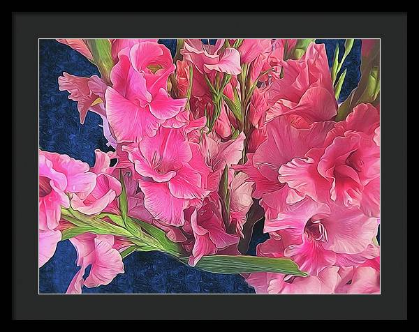 Pink Gladiolas - Framed Print