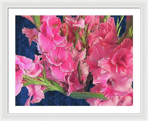 Pink Gladiolas - Framed Print