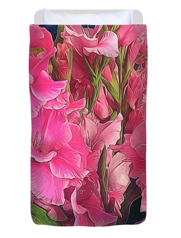 Pink Gladiolas - Duvet Cover