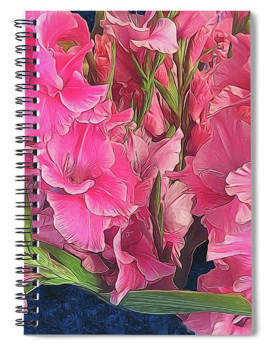 Pink Gladiolas - Spiral Notebook