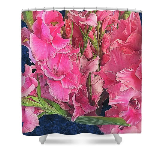 Pink Gladiolas - Shower Curtain