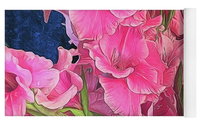 Pink Gladiolas - Yoga Mat