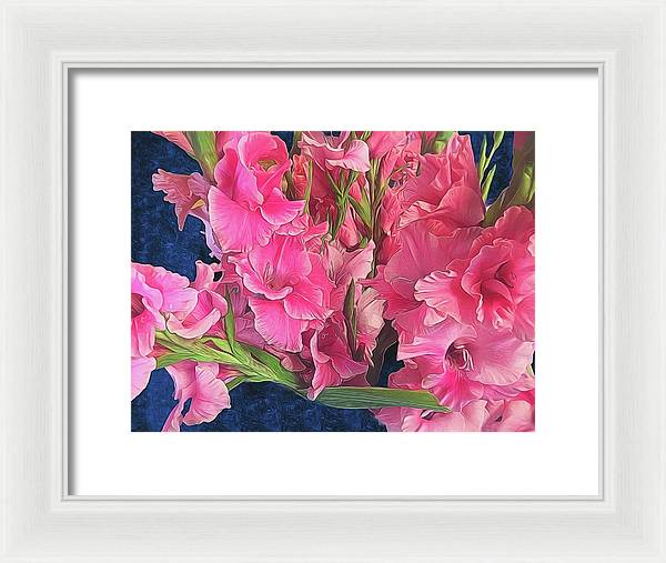 Pink Gladiolas - Framed Print