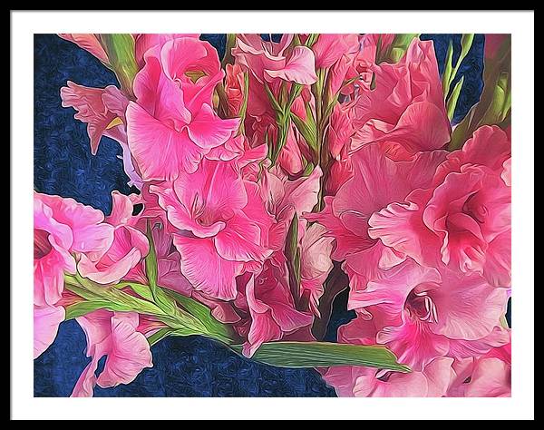 Pink Gladiolas - Framed Print