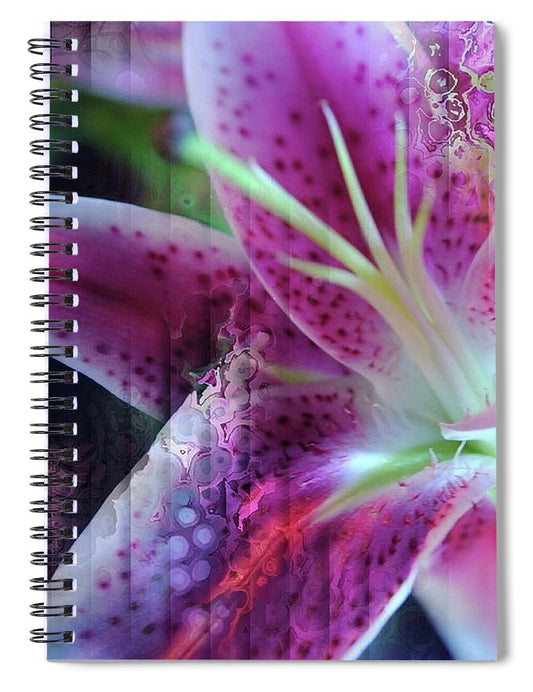 Pink Lily Abstract - Spiral Notebook
