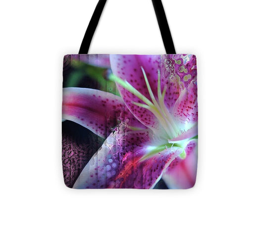 Pink Lily Abstract - Tote Bag