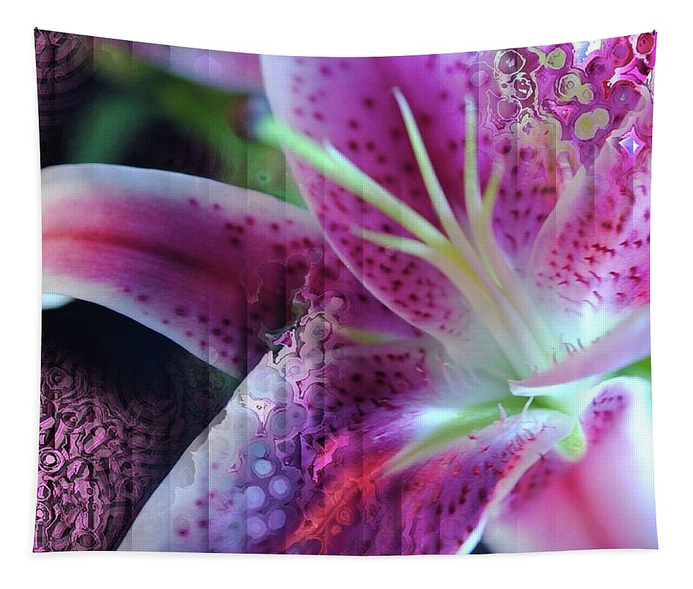 Pink Lily Abstract - Tapestry