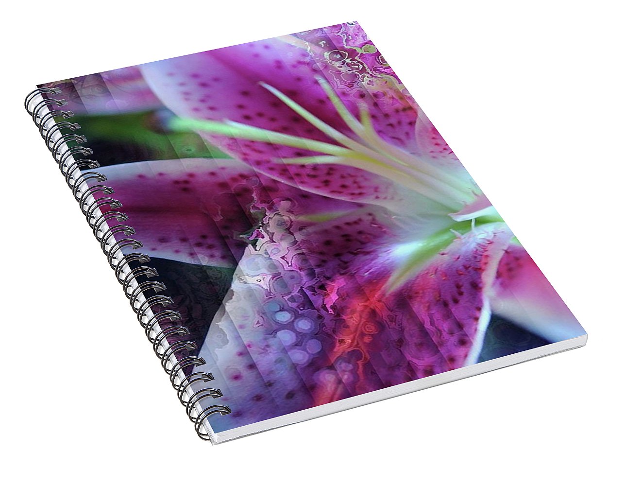 Pink Lily Abstract - Spiral Notebook