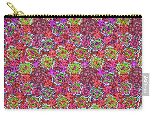 Pink Retro Flowers - Carry-All Pouch