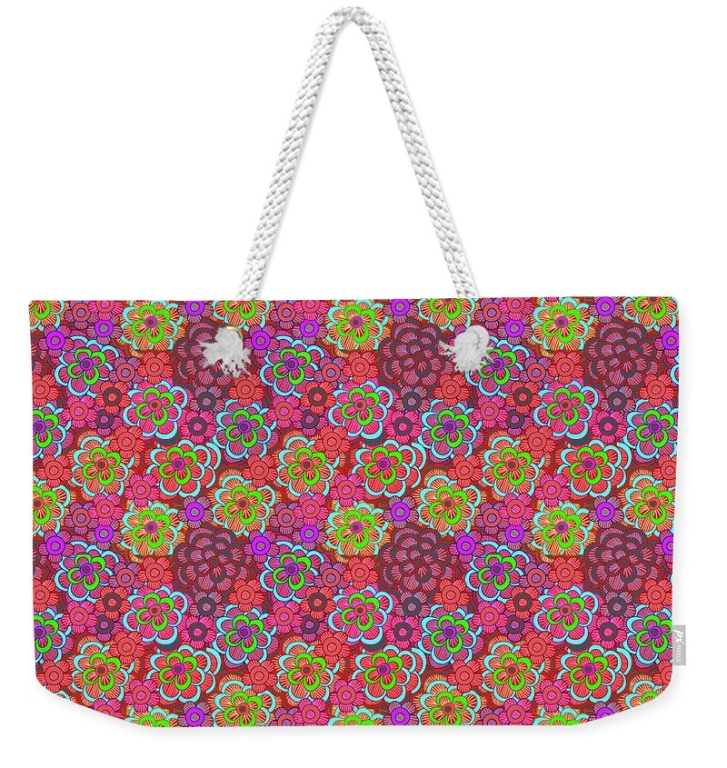 Pink Retro Flowers - Weekender Tote Bag