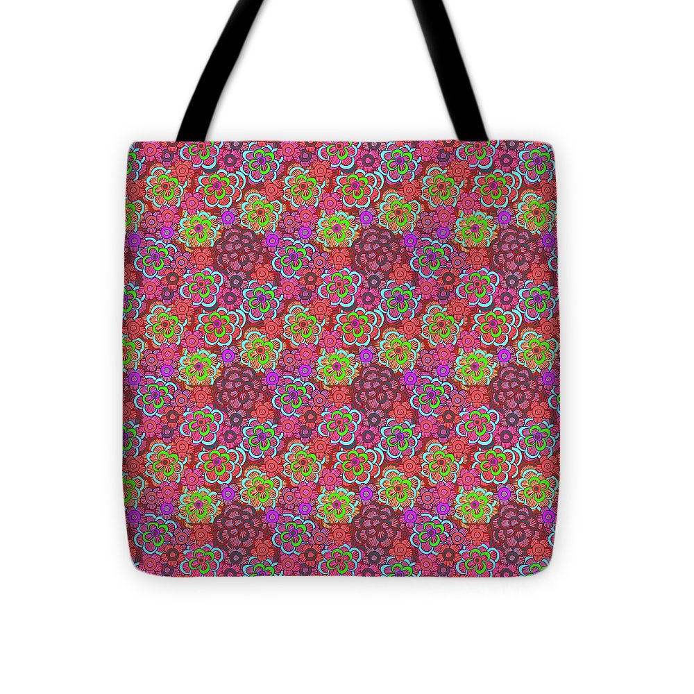 Pink Retro Flowers - Tote Bag