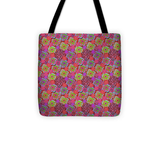 Pink Retro Flowers - Tote Bag