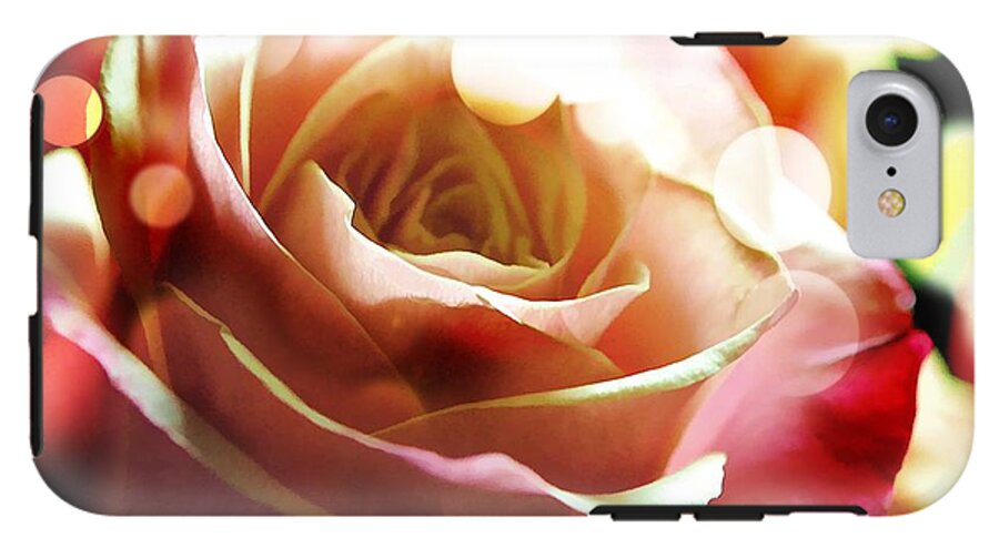Pink Rose In Sparkle Lights - Phone Case