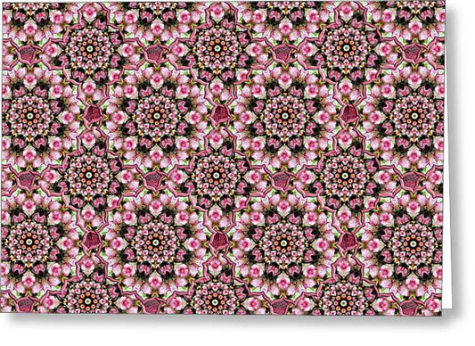 Pink Rose Kaleidoscope - Greeting Card