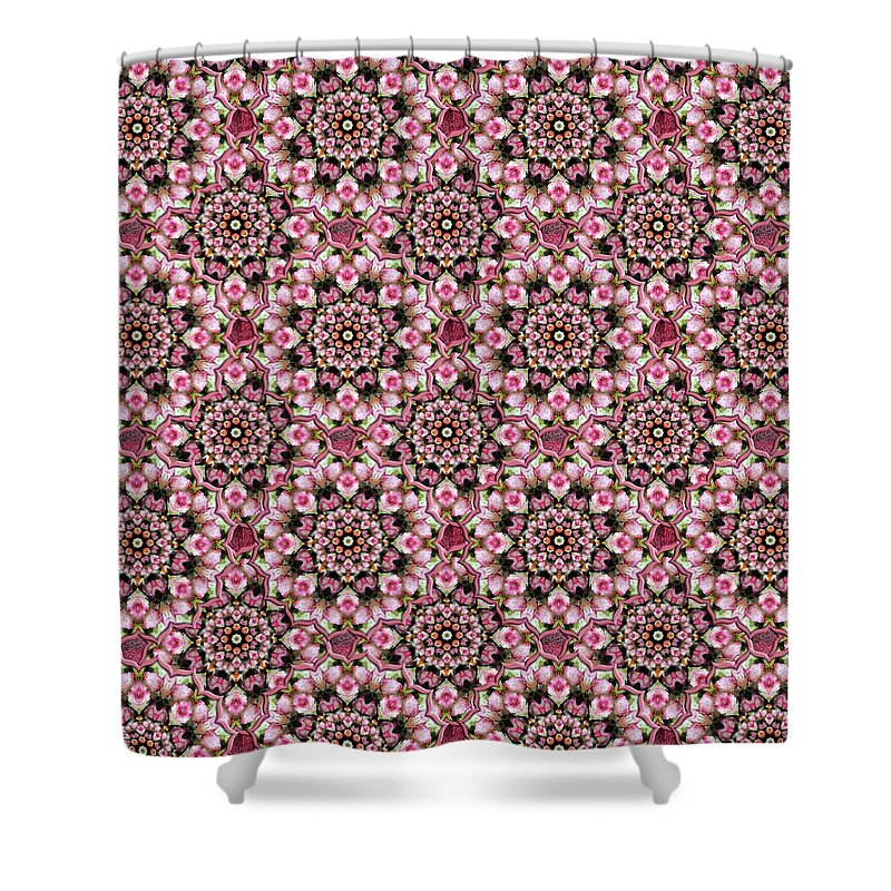 Pink Rose Kaleidoscope - Shower Curtain