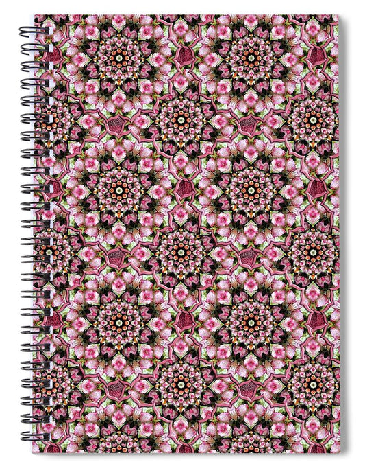 Pink Rose Kaleidoscope - Spiral Notebook