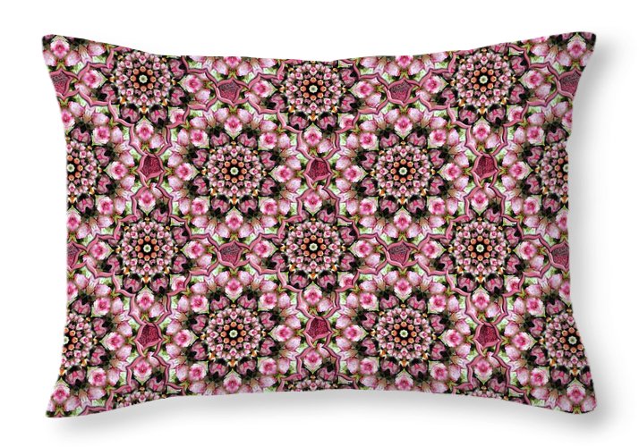 Pink Rose Kaleidoscope - Throw Pillow