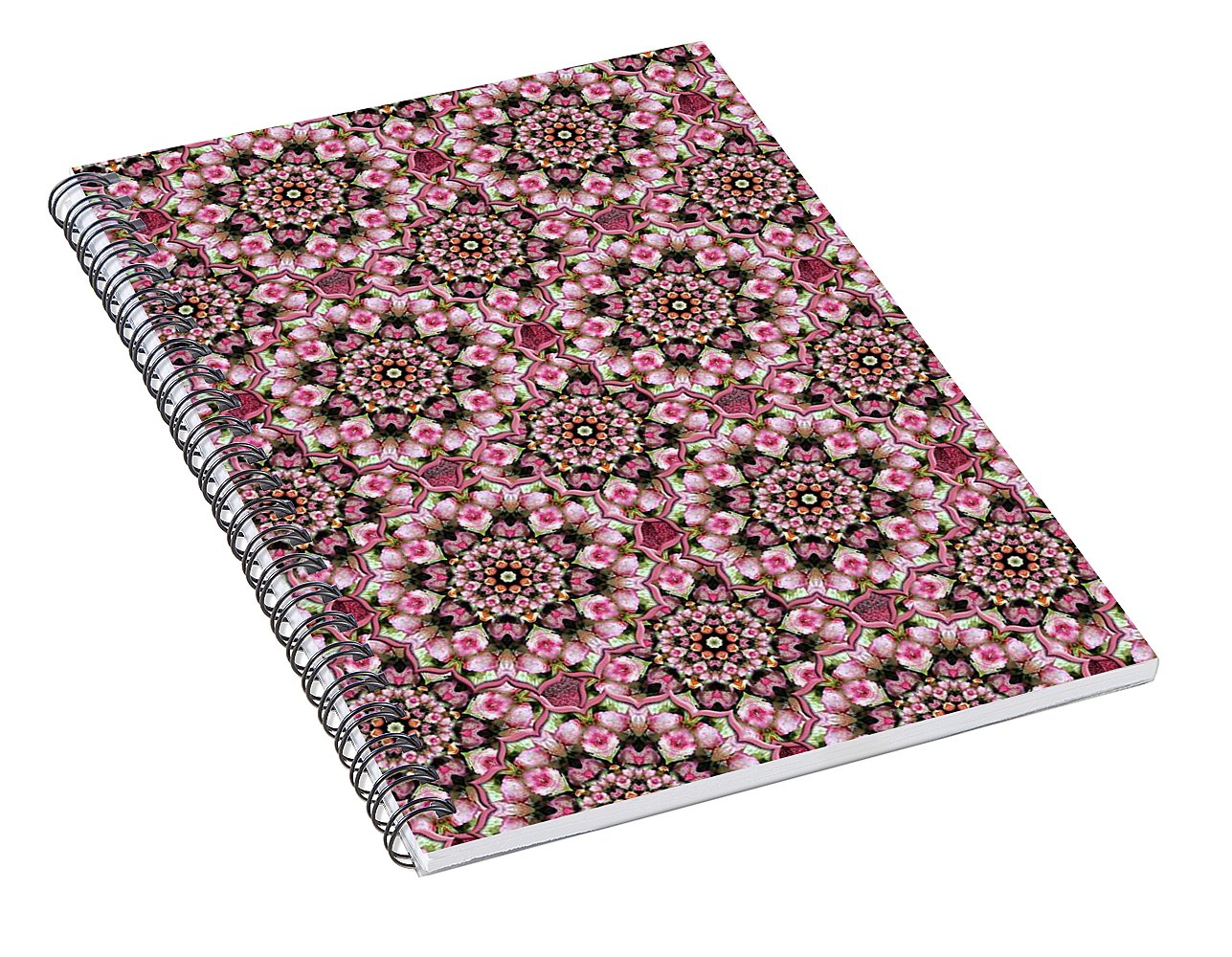 Pink Rose Kaleidoscope - Spiral Notebook