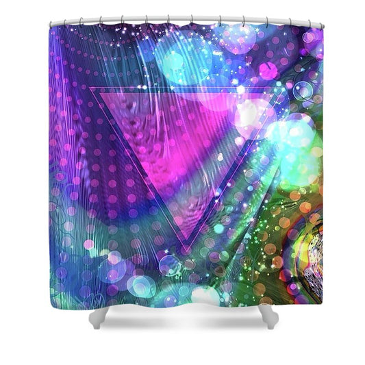 Pink Triangle Fractal - Shower Curtain