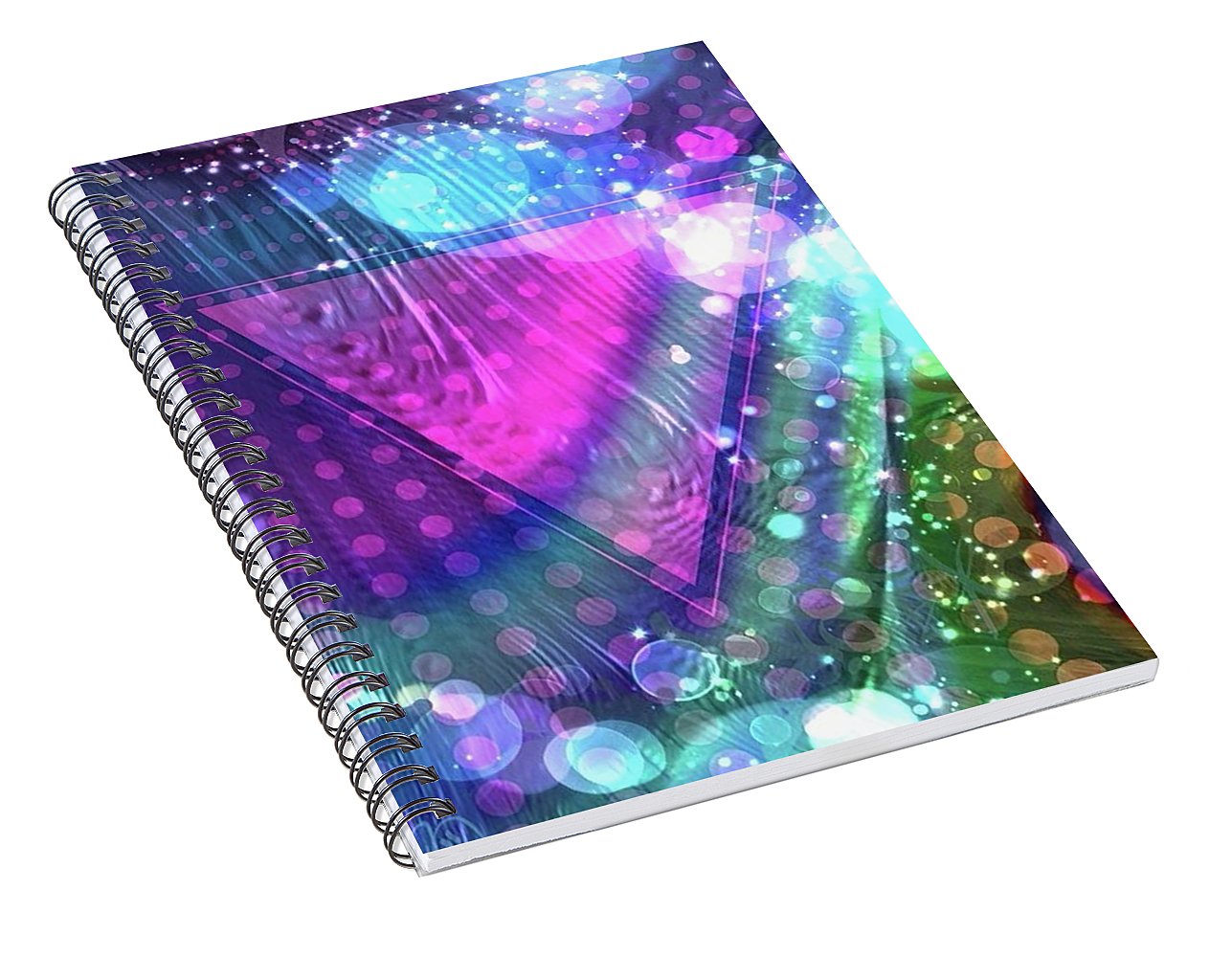 Pink Triangle Fractal - Spiral Notebook