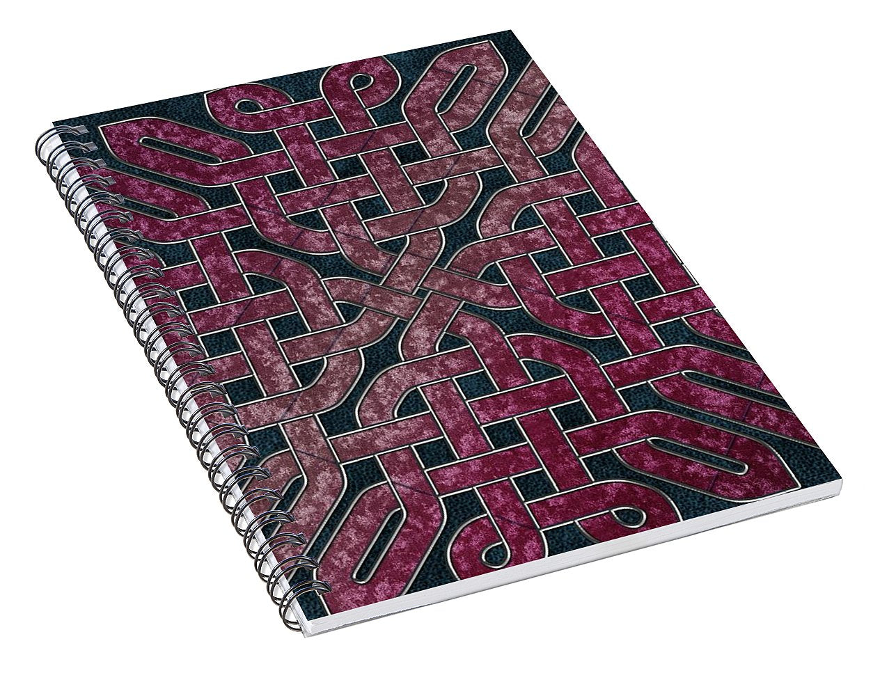 Pink Velvet Celtic Knot Square - Spiral Notebook