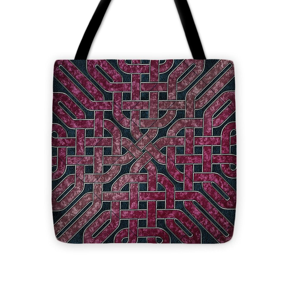 Pink Velvet Celtic Knot Square - Tote Bag