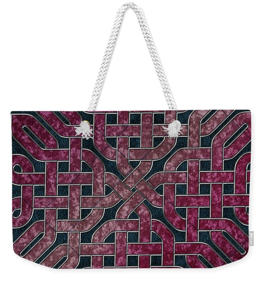 Pink Velvet Celtic Knot Square - Weekender Tote Bag