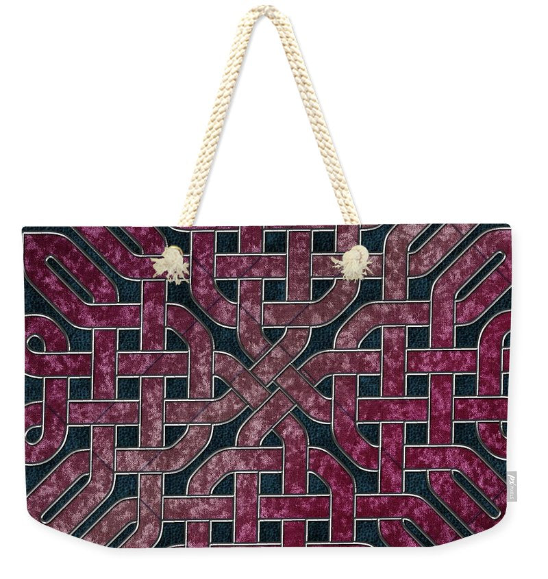 Pink Velvet Celtic Knot Square - Weekender Tote Bag