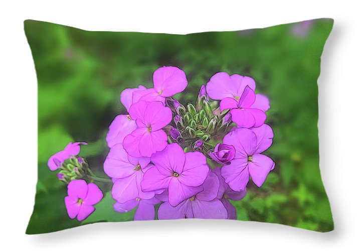 Pink Wildflowers - Throw Pillow