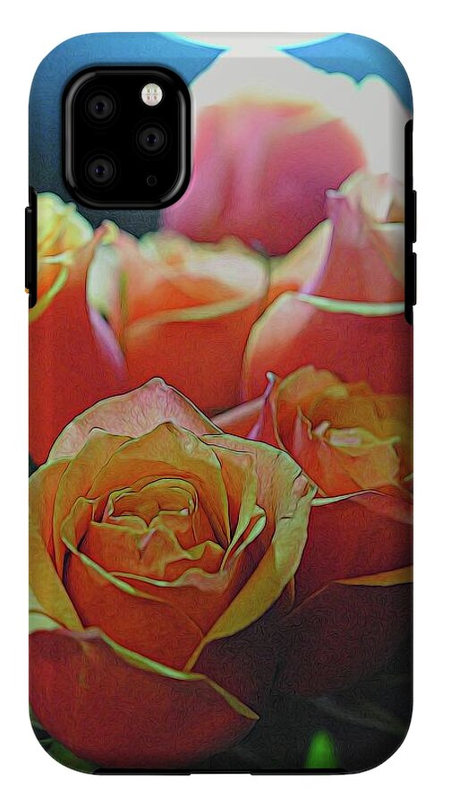 Pinki and Orange Rose Bouquet With Light - Phone Case