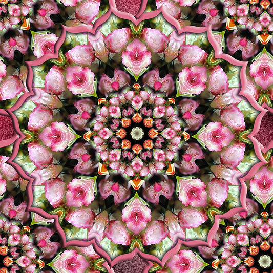 Pink Tea Rose Kaleidoscope Digital Image Download