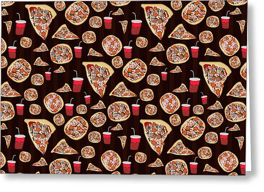 Pizza Pattern - Greeting Card