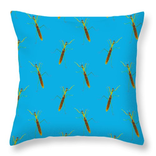 Praying Mantis Pattern - Throw Pillow