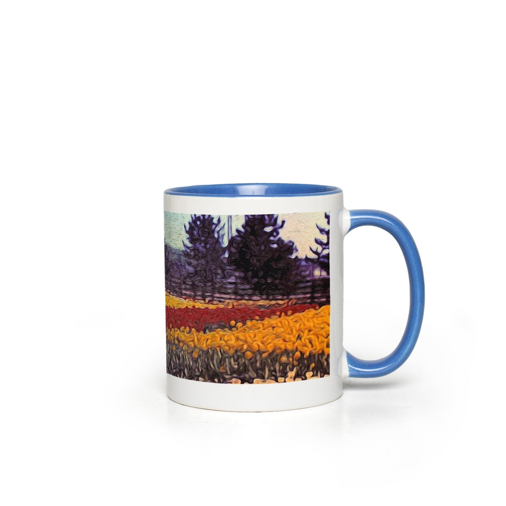 Vintage Travel Field of Tulips Accent Mugs
