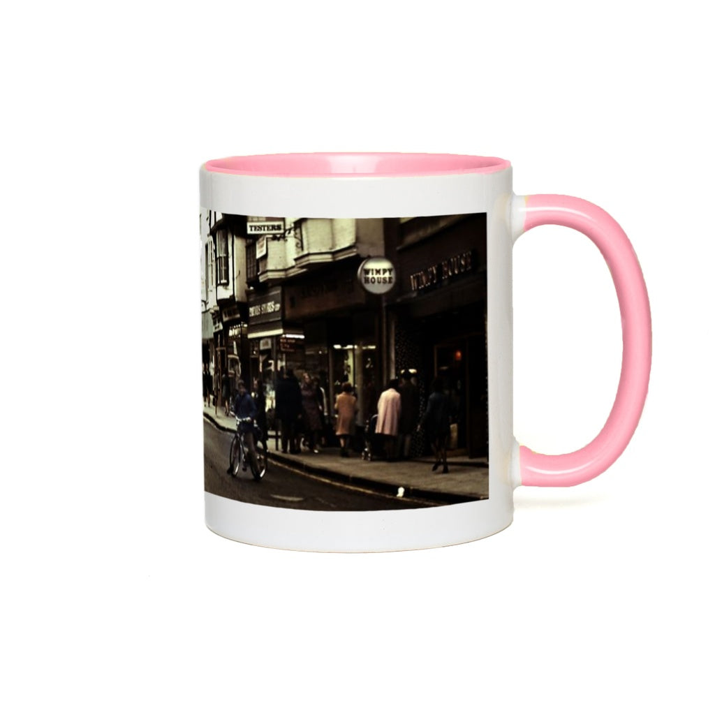 London Street With Bicycles Accent Mugs