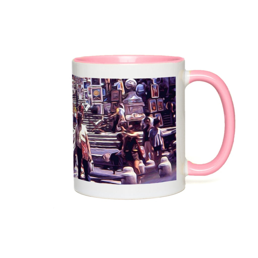 Rome Art Market On The Steps Accent Mugs