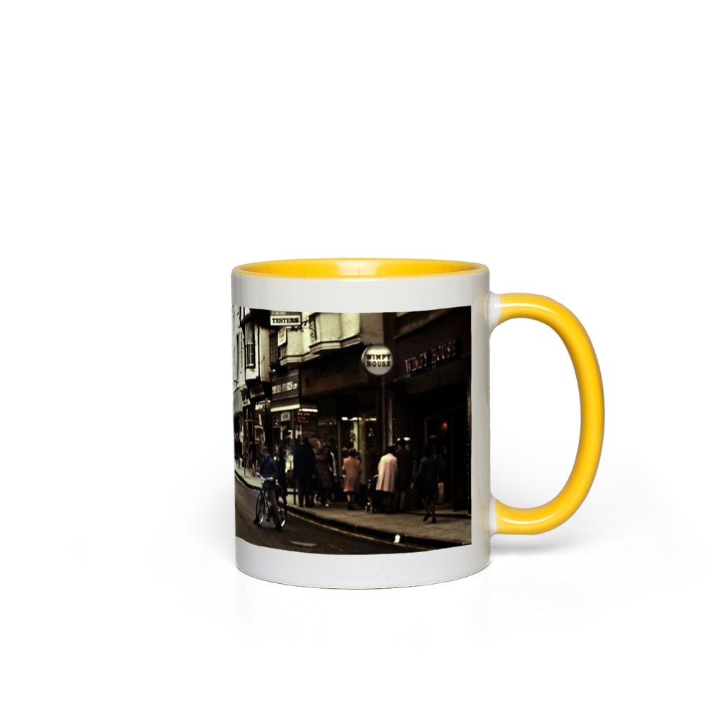 London Street With Bicycles Accent Mugs