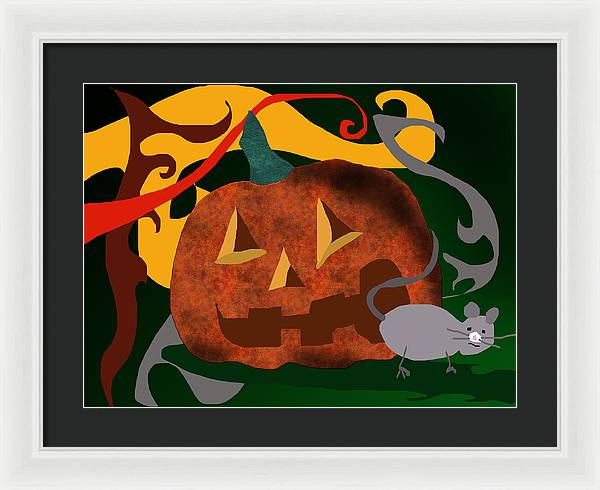 Pumpkin Mouse - Framed Print