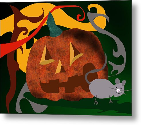 Pumpkin Mouse - Metal Print