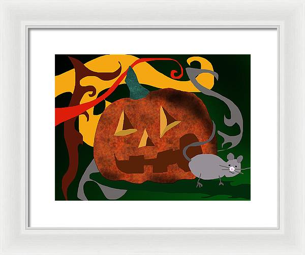 Pumpkin Mouse - Framed Print