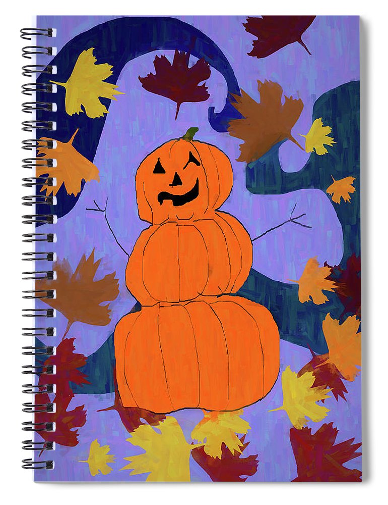 Pumpkin Snowman - Spiral Notebook