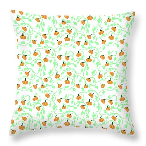 Pumpkin Vines Pattern - Throw Pillow