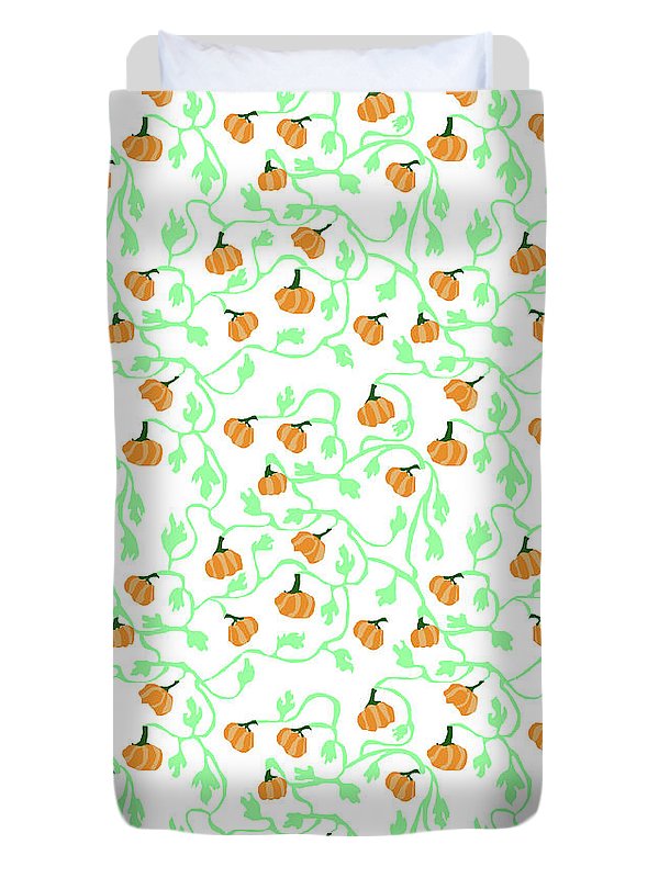 Pumpkin Vines Pattern - Duvet Cover