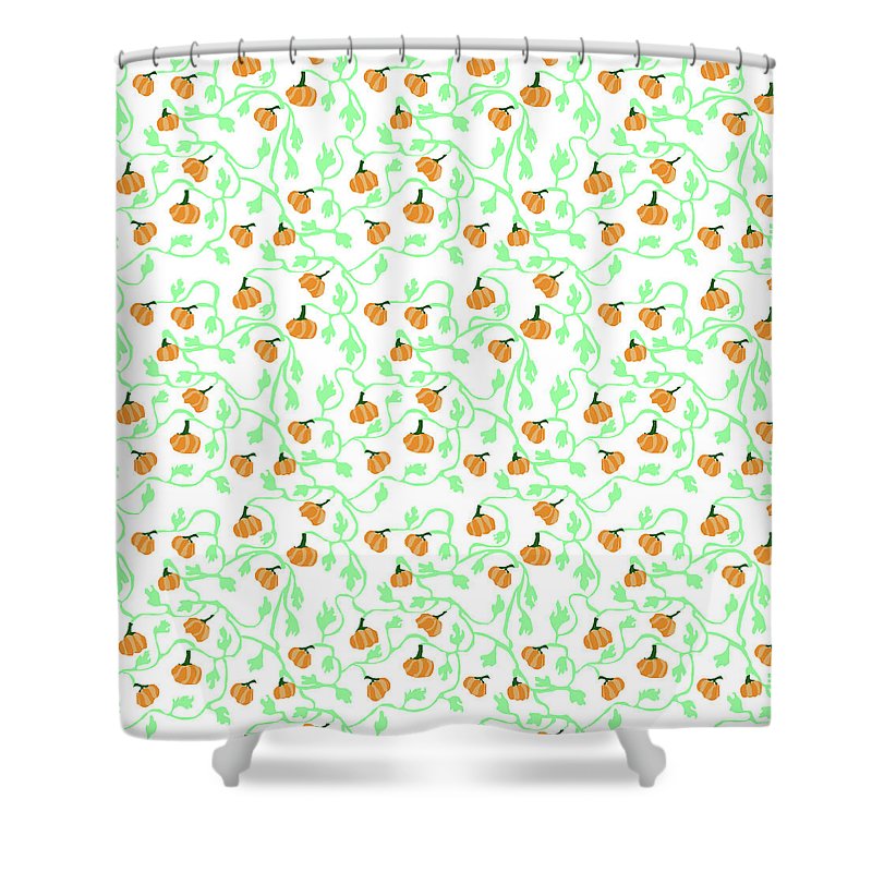 Pumpkin Vines Pattern - Shower Curtain