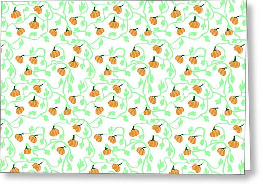 Pumpkin Vines Pattern - Greeting Card